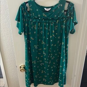 LC Lauren Conrad Green Floral Dress